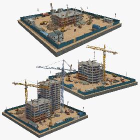3D Under Construction Scene 3 in 1